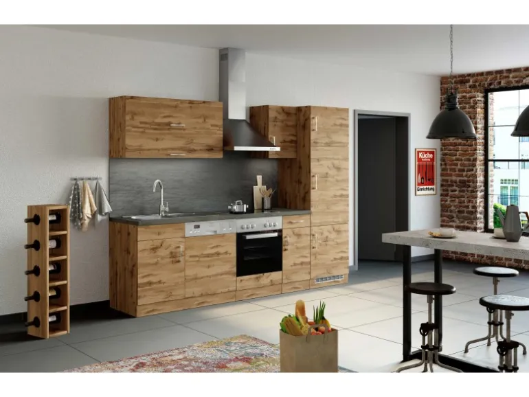 Held Möbel Küchen-Kühlschrankumbau Sorrento B60 x H200 x T60cm Nische Wotaneiche