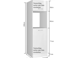 Held Möbel Küchen-Kühlschr./Ofenumbauschrank  Mailand 60cm Hgl.Graphit/Graphit