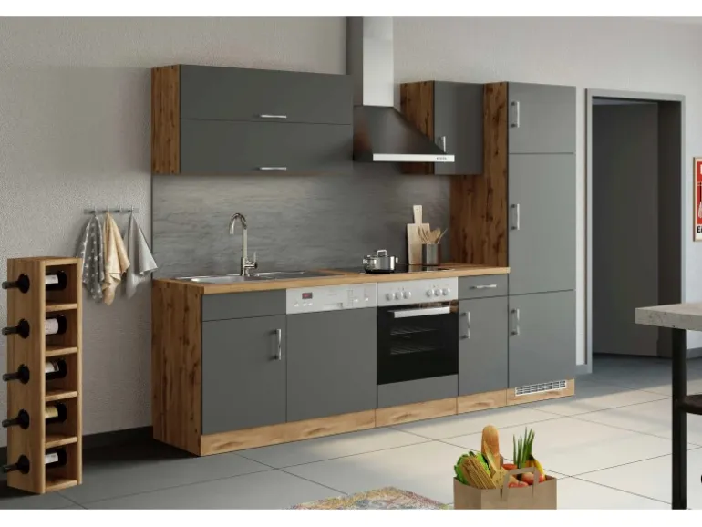 Held Möbel Küchen-Klapphängeschrank Sorrento B110xH57xT34cm Anthra.-WotanEiche