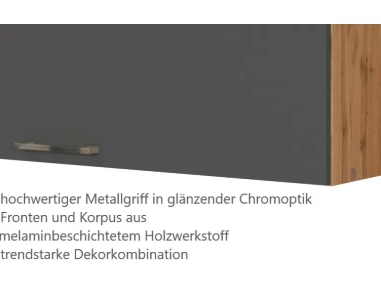 Held Möbel Küchen-Klapphängeschrank Sorrento B110xH57xT34cm Anthra.-WotanEiche