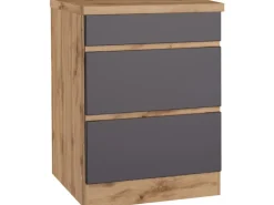 Held Möbel Küchen-KochfeldKüchen-Umbauschrank Turin 60 cm Graphit/Wotaneiche