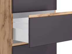 Held Möbel Küchen-KochfeldKüchen-Umbauschrank Turin 60 cm Graphit/Wotaneiche