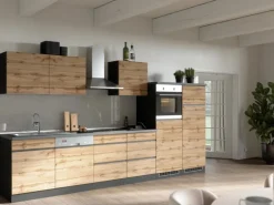 Held Möbel Küchen-KochfeldKüchen-Umbauschrank Turin 60 cm Wotaneiche/Graphit