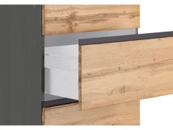 Held Möbel Küchen-KochfeldKüchen-Umbauschrank Turin 60 cm Wotaneiche/Graphit