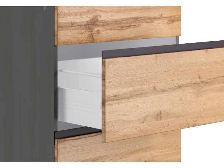 Held Möbel Küchen-KochfeldKüchen-Umbauschrank Turin 60 cm Wotaneiche/Graphit