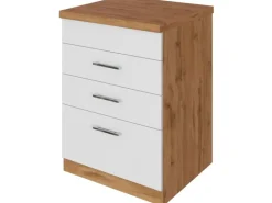 Held Möbel Küchen-Kochfeldumbauschrank Sorrento 60x85x60cm 2 SK 1 AZ Weiß-Wotan.