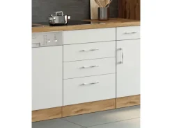 Held Möbel Küchen-Kochfeldumbauschrank Sorrento 60x85x60cm 2 SK 1 AZ Weiß-Wotan.