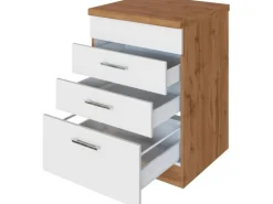 Held Möbel Küchen-Kochfeldumbauschrank Sorrento 60x85x60cm 2 SK 1 AZ Weiß-Wotan.