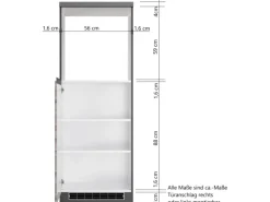 Held Möbel Küchen-OfenKüchen-Umbauschrank Turin 60 cm Graphit/Wotaneiche