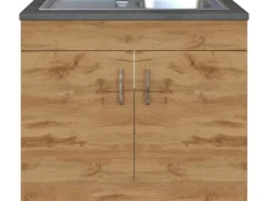 Held Möbel Küchen-Spülenschrank Sorrento B100 x H85 x T60 cm 2 Türen Wotaneiche