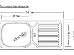 Held Möbel Küchen-Spülenunterschrank Turin 120 cm mit 2 Türen Wotaneiche/Graphit