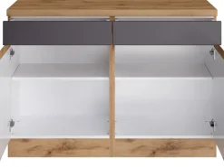 Held Möbel Küchenunterschrank Turin 120 cm Graphit/Wotaneiche