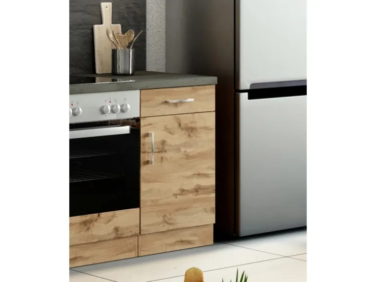 Held Möbel Küchen-Unterschrank Sorrento 50x85x60cm 1 Auszug WotanEiche