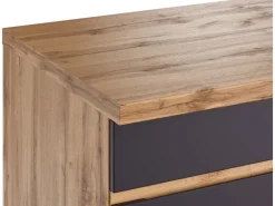 Held Möbel Küchenunterschrank Turin 60 cm 1 Tür 1 Schublade Graphit/Wotaneiche