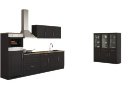 Held Möbel Küchenzeile Rom 290 cm Landhaus Grau Matt mit E-Geräten