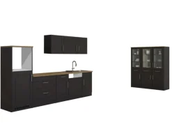 Held Möbel Küchenzeile Rom 300 cm Landhaus Grau Matt ohne E-Geräte