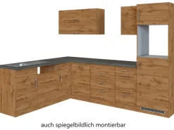 Held Möbel Küchenzeile Sorrento 210/ 270 cm Wotaneiche o. E-Geräte Winkel