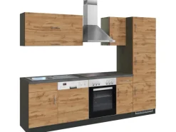 Held Möbel Küchenzeile Sorrento 270 cm Wotaneiche-Grafit