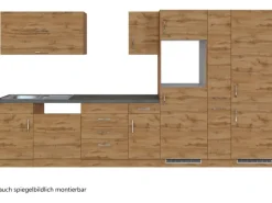 Held Möbel Küchenzeile Sorrento 360 cm Wotaneiche-Wotaneiche ohne E-Geräte