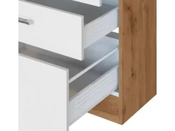 Held Möbel Küchenzeile Sorrento 210/ 270 cm Weiß-Wotaneiche Winkel