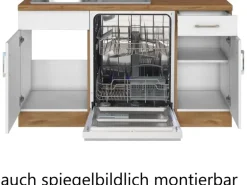 Held Möbel Küchenzeile Sorrento 210/ 270 cm Weiß-Wotaneiche Winkel