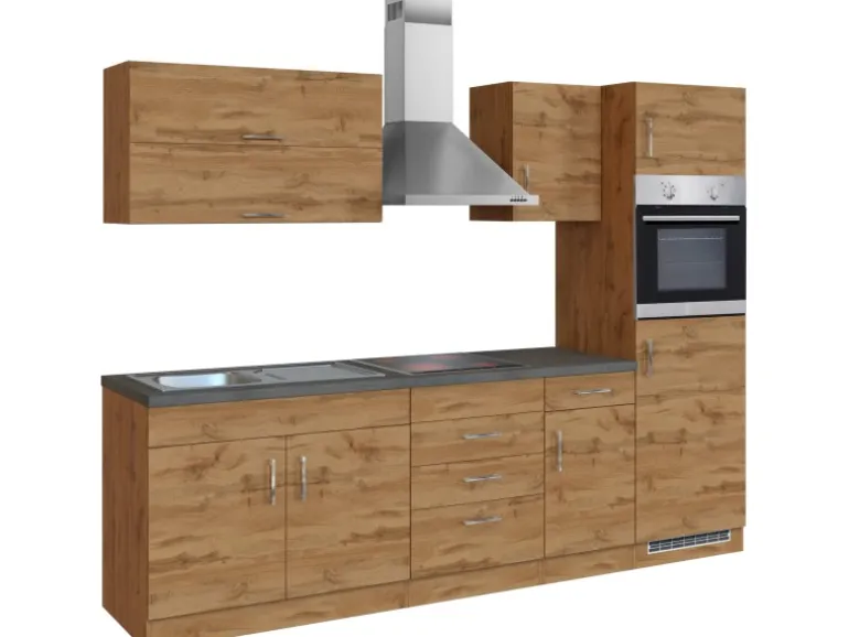 Held Möbel Küchenzeile Sorrento 270 cm Wotaneiche-Wotaneiche