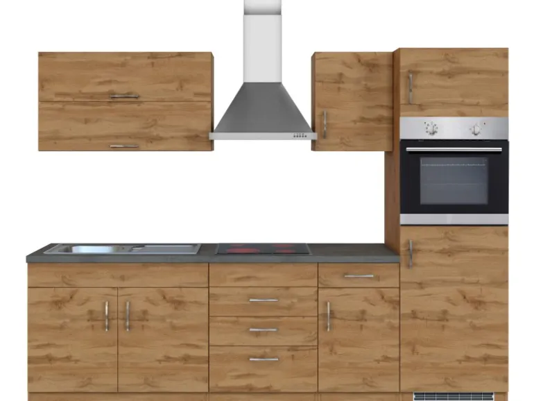 Held Möbel Küchenzeile Sorrento 270 cm Wotaneiche-Wotaneiche