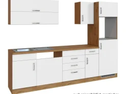 Held Möbel Küchenzeile Sorrento 270 cm Weiß-Wotaneiche ohne E-Geräte