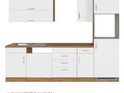 Held Möbel Küchenzeile Sorrento 270 cm Weiß-Wotaneiche ohne E-Geräte