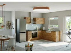 Held Möbel Küchenzeile Sorrento 210 cm Wotaneiche-Wotaneiche Winkel