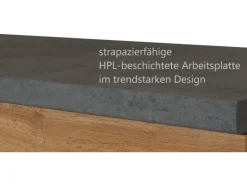 Held Möbel Küchenzeile Sorrento 210 cm Wotaneiche-Wotaneiche Winkel