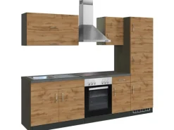 Held Möbel Küchenzeile Sorrento 270 cm Wotaneiche-Grafit
