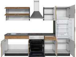 Held Möbel Küchenzeile Sorrento 270 cm Wotaneiche-Grafit