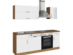 Held Möbel Küchenzeile Sorrento 210 cm Weiß-Wotaneiche