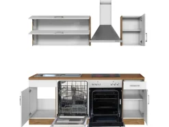 Held Möbel Küchenzeile Sorrento 210 cm Weiß-Wotaneiche