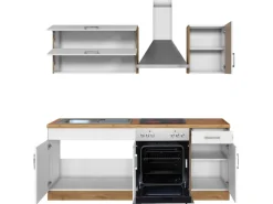 Held Möbel Küchenzeile Sorrento 210 cm Weiß-Wotaneiche