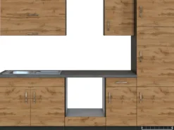 Held Möbel Küchenzeile Sorrento 270 cm Wotaneiche-Grafit ohne E-Geräte