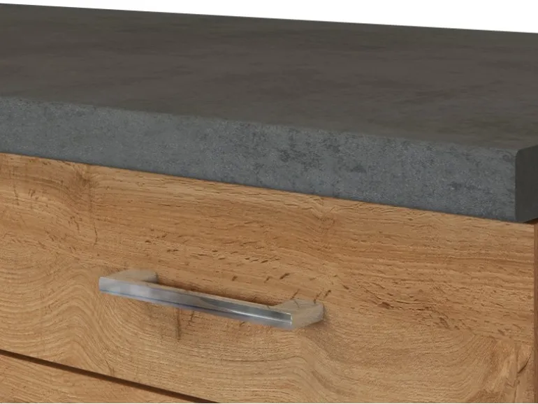 Held Möbel Küchenzeile Sorrento 270 cm Wotaneiche-Grafit