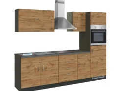 Held Möbel Küchenzeile Sorrento 270 cm Wotaneiche-Grafit