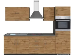 Held Möbel Küchenzeile Sorrento 270 cm Wotaneiche-Grafit