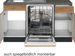 Held Möbel Küchenzeile Sorrento 210/270 cm Wotaneiche-Grafit Winkel