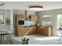 Held Möbel Küchenzeile Sorrento 210/ 270 cm Wotaneiche Winkel