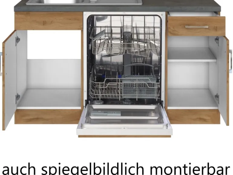 Held Möbel Küchenzeile Sorrento 210/ 270 cm Wotaneiche Winkel