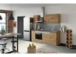 Held Möbel Küchenzeile Sorrento 210 cm Wotaneiche-Wotaneiche