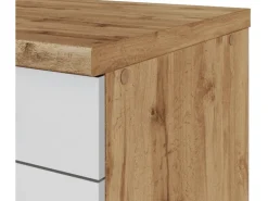 Held Möbel Küchenzeile Sorrento 210/ 270 cm Weiß-Wotaneiche o. E-Geräte Winkel