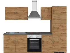 Held Möbel Küchenzeile Sorrento 270 cm Wotaneiche-Wotaneiche