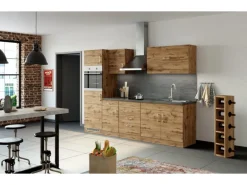 Held Möbel Küchenzeile Sorrento 270 cm Wotaneiche ohne E-Geräte