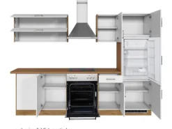 Held Möbel Küchenzeile Sorrento 210/ 270 cm Weiß-Wotaneiche Winkel