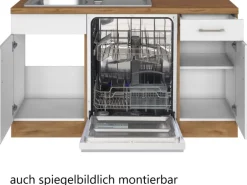 Held Möbel Küchenzeile Sorrento 210/ 270 cm Weiß-Wotaneiche Winkel