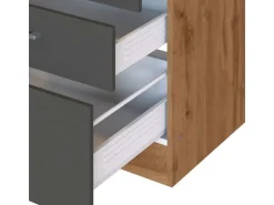 Held Möbel Küchenzeile Sorrento 210/ 270 cm Anthrazit-Wotaneiche Winkel